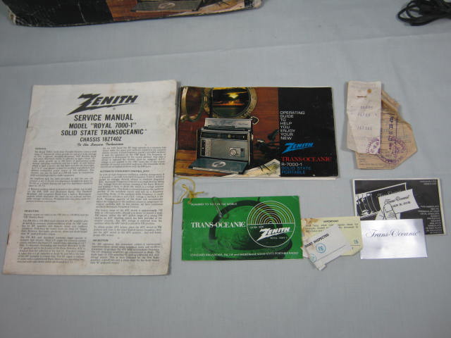 Zenith Royal R7000-1 7000Y Trans-Oceanic Portable Radio W/Box+ VHF FM LW BC SW M 1