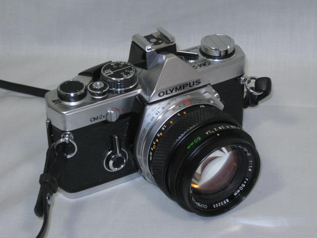 Olympus OM-2N 35mm SLR Camera 50mm 1:1.4 Zuiko Lens Winder 2 Vivitar 283 Flash + 1