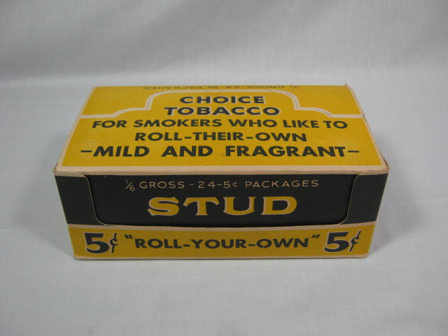 Vtg R.J. RJ Reynolds Stud Piedmont Country Smoking Tobacco Box Case 24 Pouch Lot