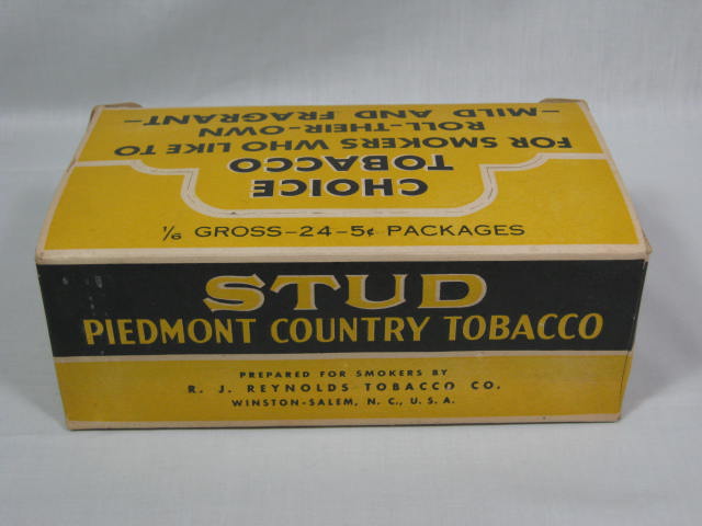 Vtg R.J. RJ Reynolds Stud Piedmont Country Smoking Tobacco Box Case 24 Pouch Lot 8