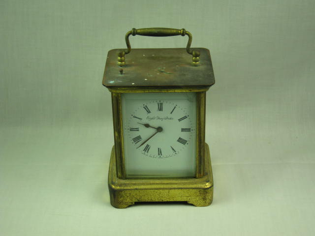 Vtg Antique New Haven Company 8 Eight Day Strike Brass Carriage Shelf Clock NR!