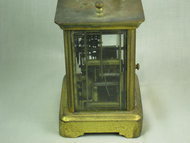 Vtg Antique New Haven Company 8 Eight Day Strike Brass Carriage Shelf Clock NR! 2
