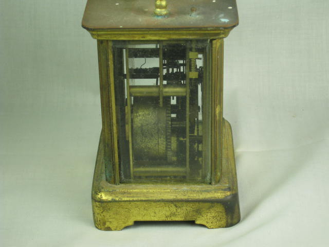 Vtg Antique New Haven Company 8 Eight Day Strike Brass Carriage Shelf Clock NR! 3
