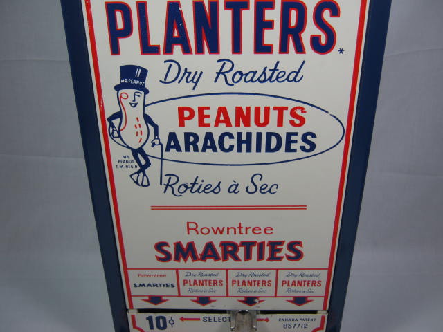 Vtg Planters Dry Roasted Nuts Mr. Peanut Rowntree Smarties Vending Machine DAN 2