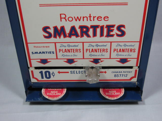 Vtg Planters Dry Roasted Nuts Mr. Peanut Rowntree Smarties Vending Machine DAN 3