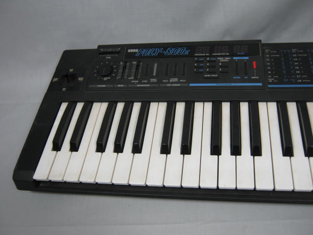 Vtg Korg Poly-800II Analog Synthesizer Synth Keyboard W/MIDI Manual Power Supply 2