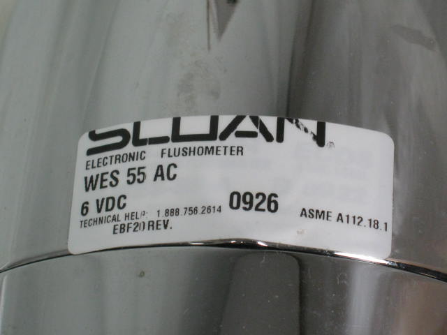 Sloan Ecos Dual-Flush Electronic Flushometer 8111-1.6/1.1 Chrome Plate Finish NR 4
