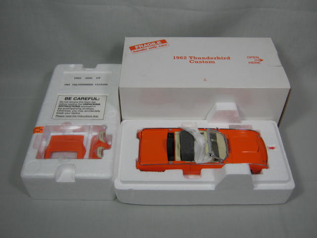 The Danbury Mint 1962 Thunderbird T-Bird Custom Diecast Car +Box Blaze Orange NR