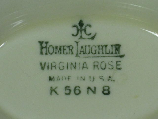 Homer Laughlin Virginia Rose Creamer Sugar Bowl Gravy Boat Fluffy Deep Bowl S&P 8