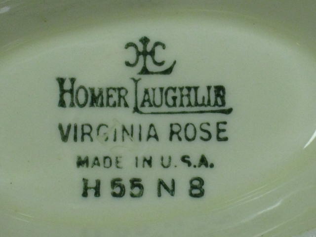 Homer Laughlin Virginia Rose Creamer Sugar Bowl Gravy Boat Fluffy Deep Bowl S&P 9