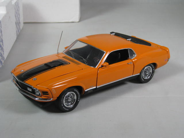 Franklin Mint 1970 Mustang Mach 1 + 1969 Ford Boss 302 1:24 Diecast Cars COA NR! 6