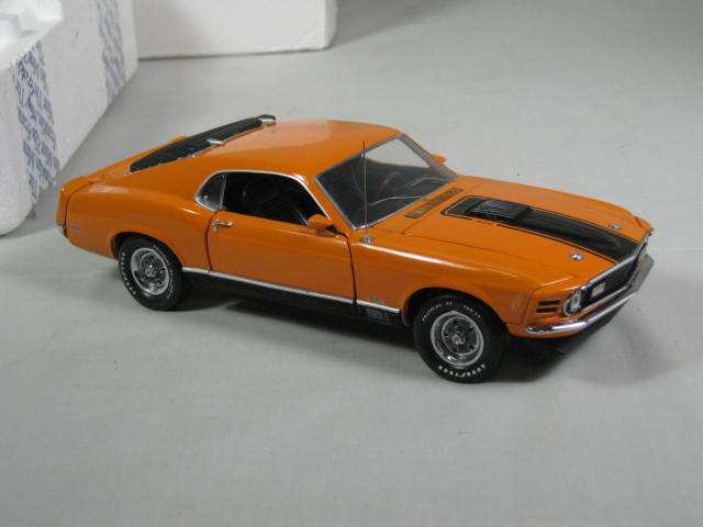 Franklin Mint 1970 Mustang Mach 1 + 1969 Ford Boss 302 1:24 Diecast Cars COA NR! 7