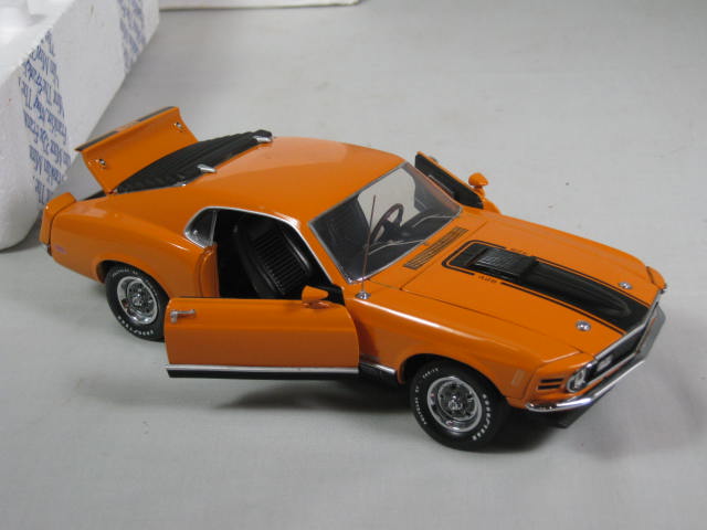 Franklin Mint 1970 Mustang Mach 1 + 1969 Ford Boss 302 1:24 Diecast Cars COA NR! 8