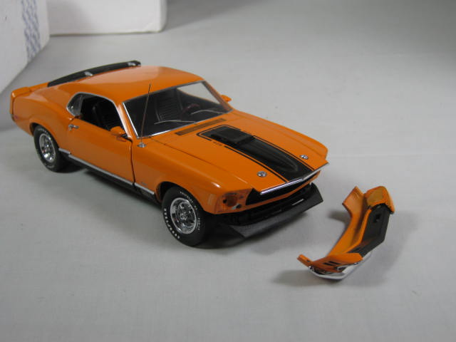 Franklin Mint 1970 Mustang Mach 1 + 1969 Ford Boss 302 1:24 Diecast Cars COA NR! 10
