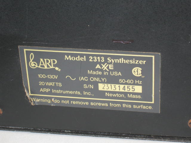Rare Vtg 1970s Arp Axxe Model 2313 Analog Synthesizer Synth Keyboard NO RESERVE! 7