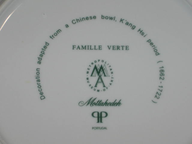 4 Mottahedeh Vista Allegra Famille Verte B &B Plates NR 4