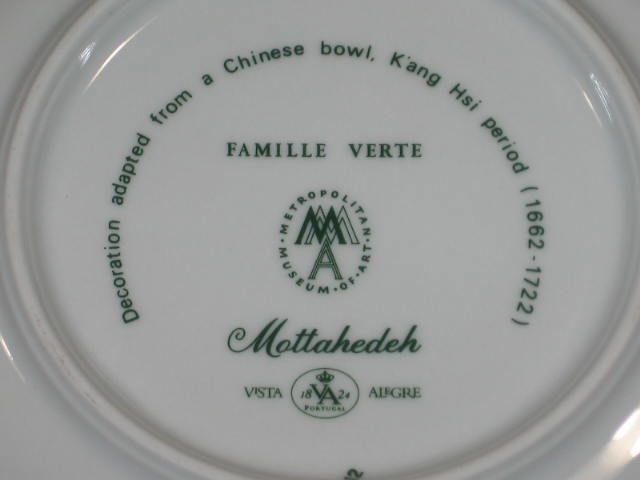 8 Mottahedeh Vista Allegra Famille Verte Cups + Saucers 6