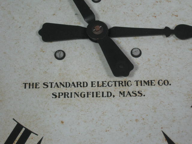 Vtg Antique Standard Electric Time Co Slave Wall Clock W/ Bell Springfield Mass 1