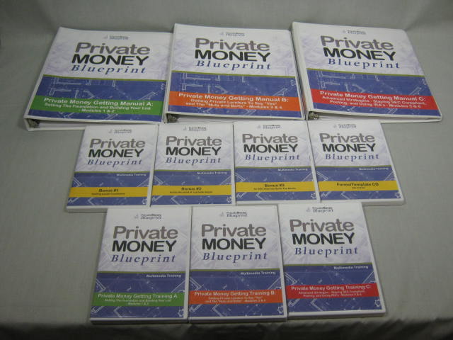 Private Money Blueprint Real Estate Lending Multimedia Training Program W/ DVDs+