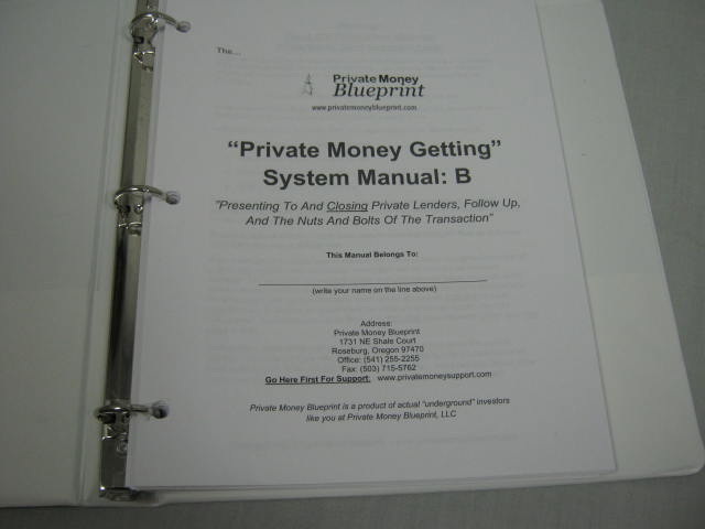 Private Money Blueprint Real Estate Lending Multimedia Training Program W/ DVDs+ 4