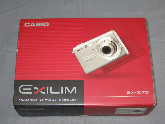 Casio Exilim EX-Z75 Black 7.2MP Digital Camera 3x Zoom