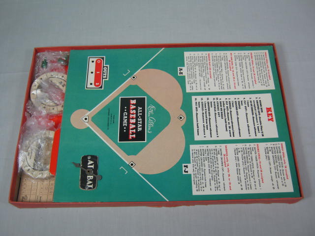 3 Vtg Cadaco Ethan Allen All Star Baseball Board Game Lot 1943 1946 1951 + Discs 6