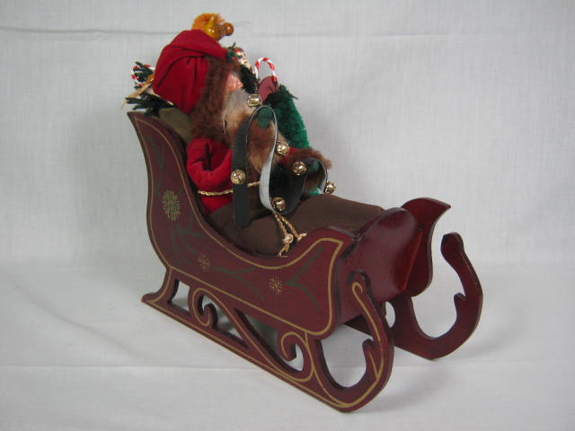 Vintage 1991 Byers Choice The Carolers Russian Santa in Wooden Sleigh Christmas 2