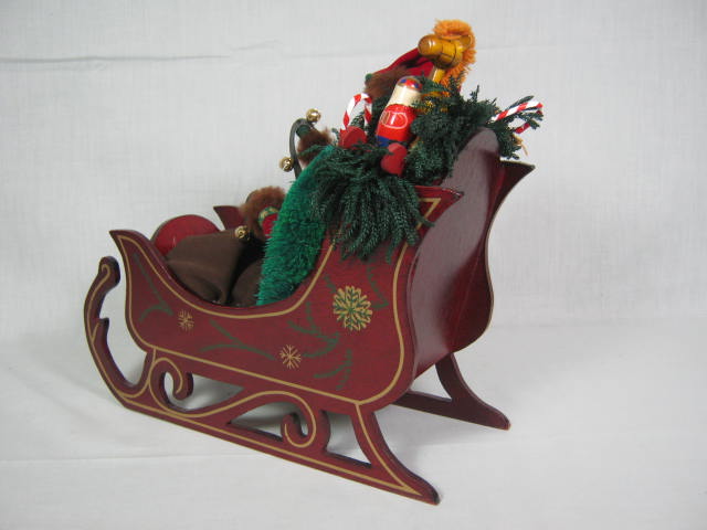 Vintage 1991 Byers Choice The Carolers Russian Santa in Wooden Sleigh Christmas 4