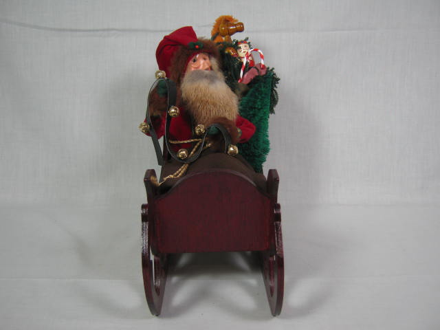 Vintage 1991 Byers Choice The Carolers Russian Santa in Wooden Sleigh Christmas 5
