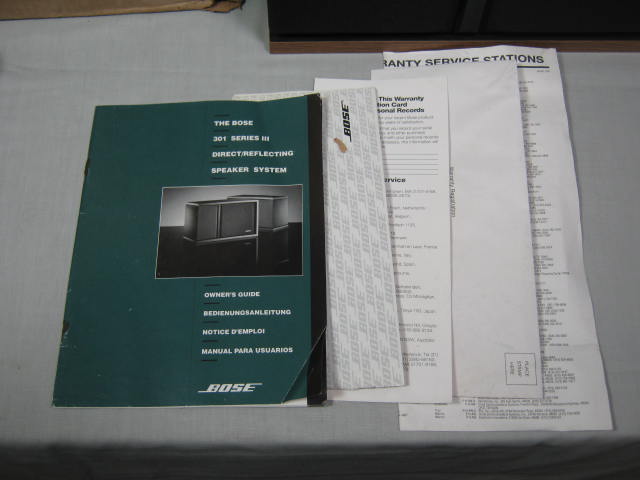 Bose 301 Series III 3 Direct Reflecting Main Stereo Bookshelf Speakers W/ Box NR 11