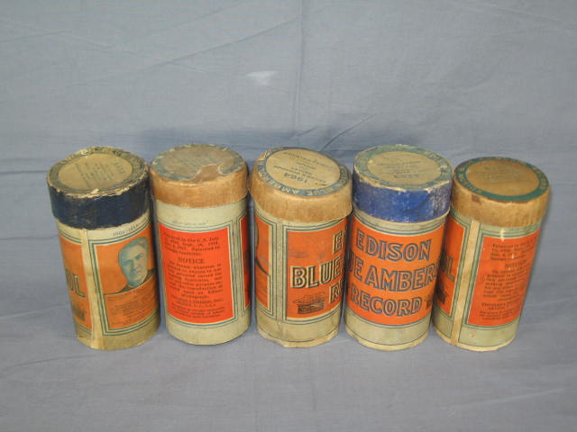 22 Antique Edison Amberol Cylinder Records Lot Blue+ NR 1