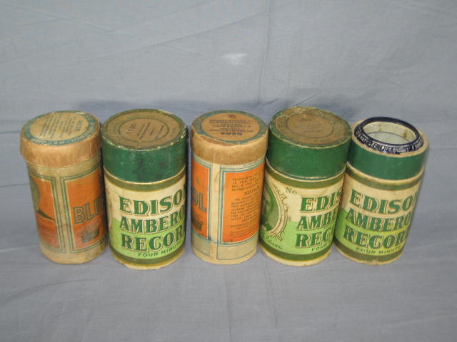 22 Antique Edison Amberol Cylinder Records Lot Blue+ NR 2