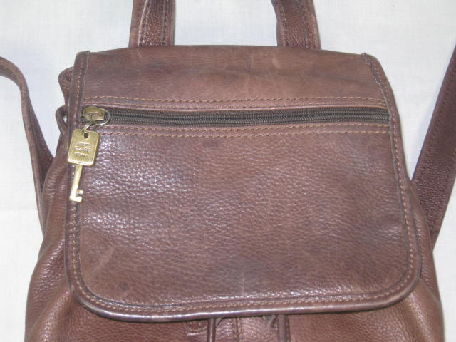 Womens Fossil Classic 75082 Brown Leather Backpack Shoulder Book Bag NO RESERVE 1