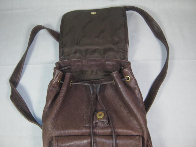 Womens Fossil Classic 75082 Brown Leather Backpack Shoulder Book Bag NO RESERVE 6