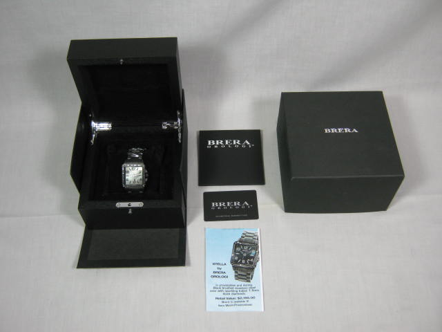 NEW Brera Orologi Stella Black Diamond Brushed Stainless Steel Watch NO RESERVE!