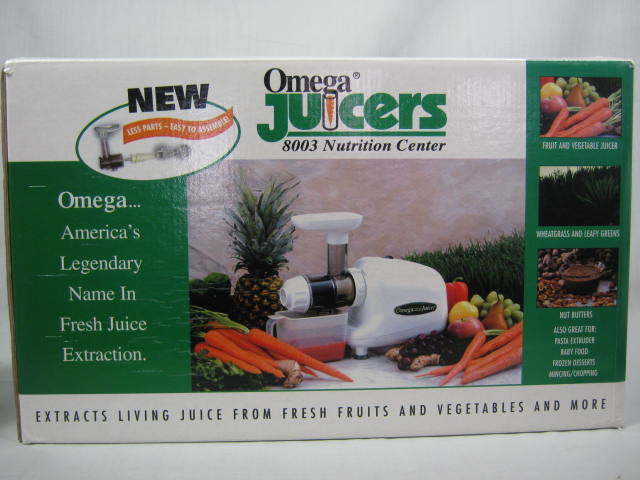 Omega Nutrition Center 8003 Single Gear Masticating Juicer Juice Extractor White 4