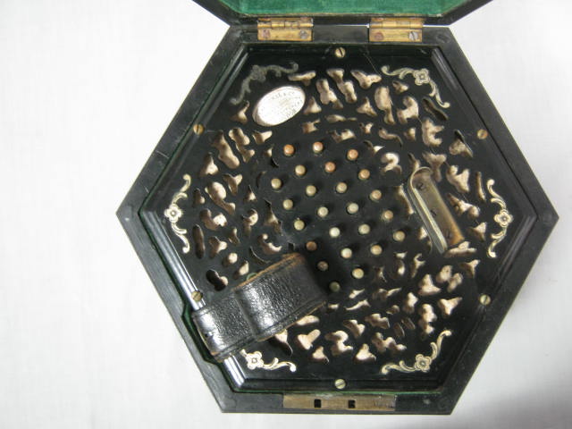 Antique Louis Lachenal 48 Button Key English Concertina Accordion Case London NR 1