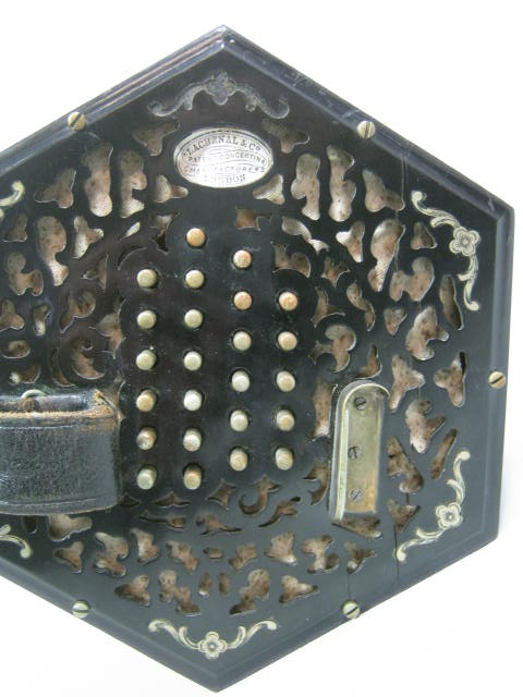 Antique Louis Lachenal 48 Button Key English Concertina Accordion Case London NR 14