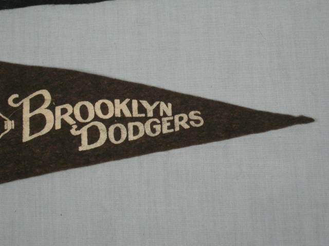 RARE Vtg 1940s 1950s New York NY Giants Brooklyn Dodgers Felt Baseball Pennants 2
