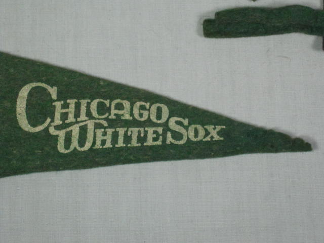 5 RARE Vtg 1940s 1950s Baseball Pennants Phillies White Sox Pirates Indians NR! 8