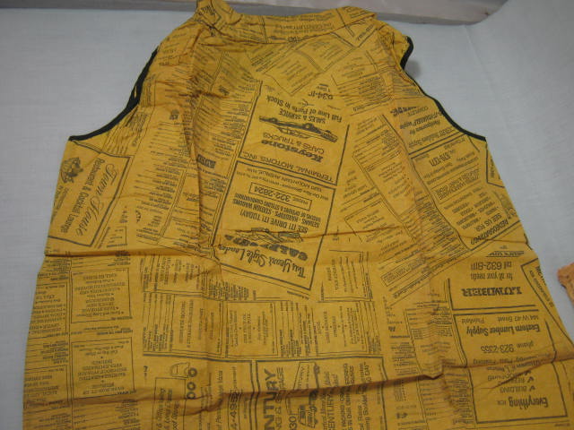 Vtg 1967 Mars Waste Basket Boutique Paper Yellow Pages Dress 16-18 W/ Envelope 4