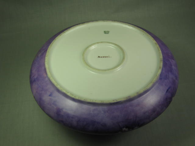 Antique Violet Lilac Lavender Purple & Gold T&V Limoges Squat Vase Signed Mazzei 6