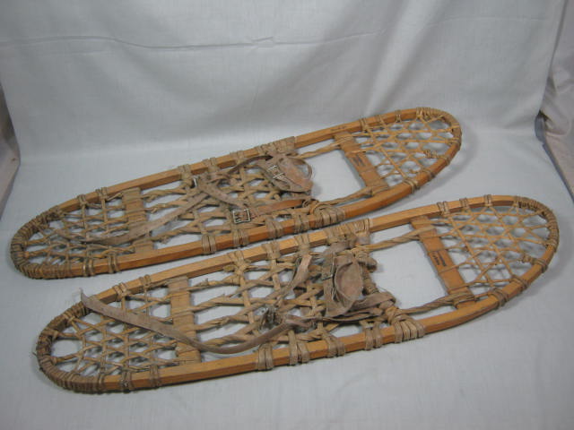 Vtg Vermont Tubbs 10X36 S7 Traditional Wooden Wood Snowshoes NO RESERVE PRICE!