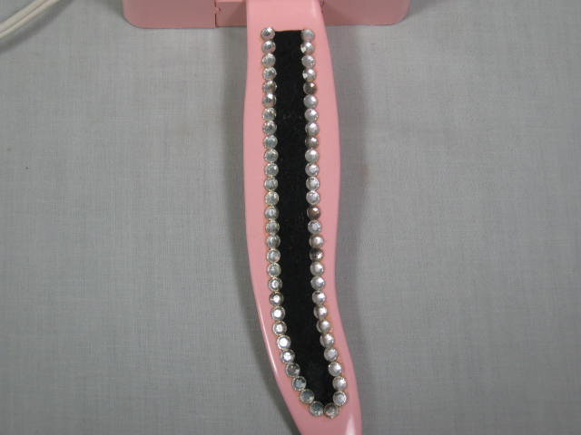 Vtg Original 50s 60s Jeweled Pink Kit Cat Klock Electric Wall Clock D8 Works NR! 3