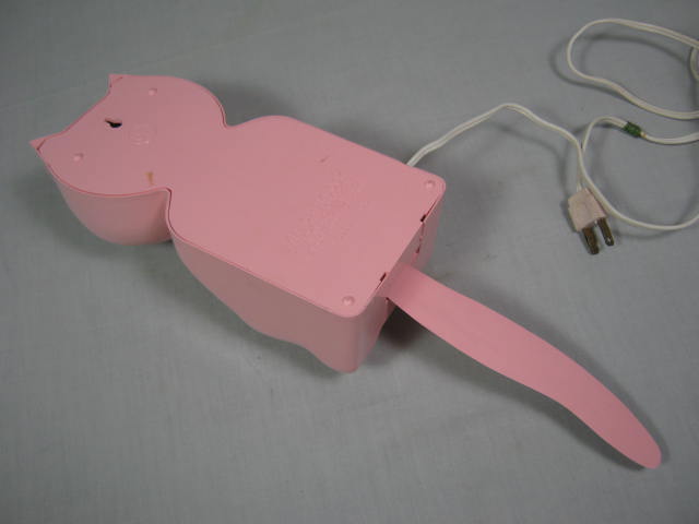 Vtg Original 50s 60s Jeweled Pink Kit Cat Klock Electric Wall Clock D8 Works NR! 7