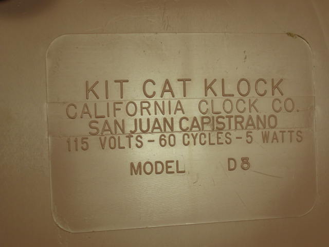 Vtg Original 50s 60s Jeweled Pink Kit Cat Klock Electric Wall Clock D8 Works NR! 8