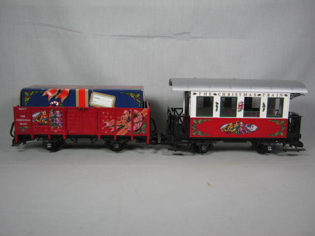 LGB Christmas Train Passenger Car + 4021CT Gondola + Blue Present Box NO RESERVE