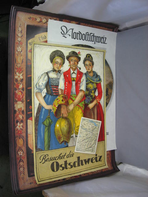 3 Swiss Switzerland Folklore Posters Cow Bell Travel +