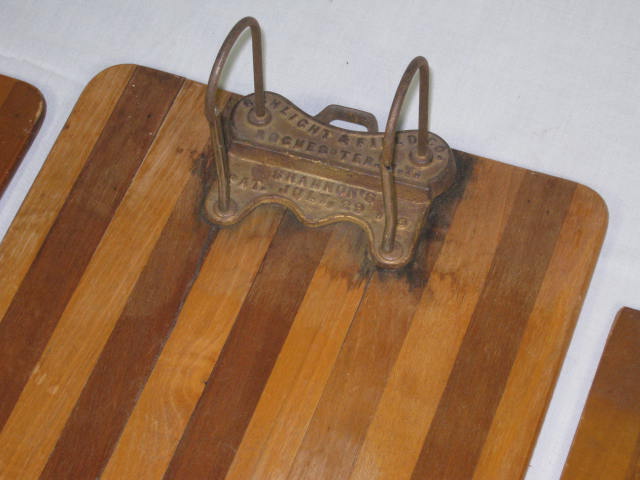 Antique Wood Receipt Holder Clipboard Lot Schlicht & Field Pat 1879 Yawman Erbe 1