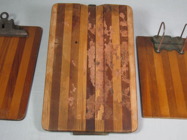 Antique Wood Receipt Holder Clipboard Lot Schlicht & Field Pat 1879 Yawman Erbe 5
